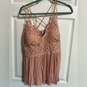 Rue21 Lace Trim Pink Strappy Tank size 3X